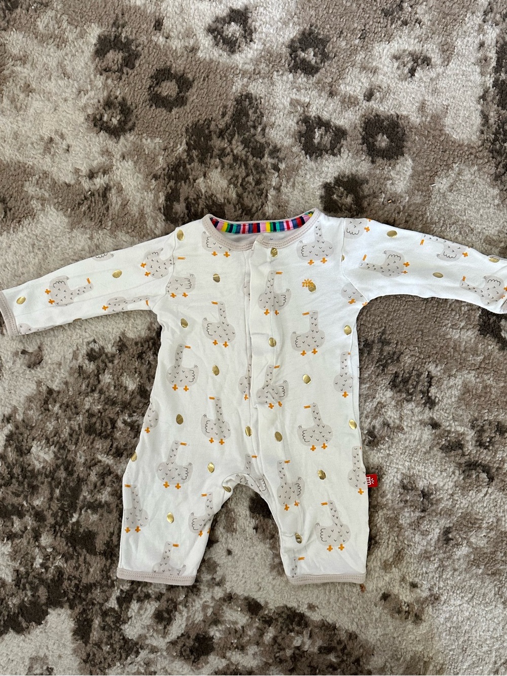 Magnetic Me White One-Piece with Gold Duck and Orange Accents